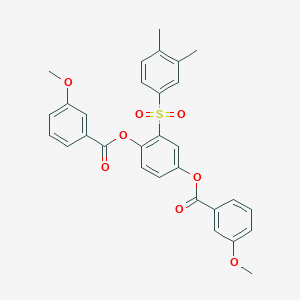 molecular formula C30H26O8S B340035 2-[(3,4-Dimethylphenyl)sulfonyl]-4-[(3-methoxybenzoyl)oxy]phenyl 3-methoxybenzoate 