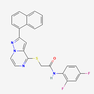 N-(2,4-difluorophenyl)-2-{[2-(naphthalen-1-yl)pyrazolo[1,5-a]pyrazin-4-yl]sulfanyl}acetamide