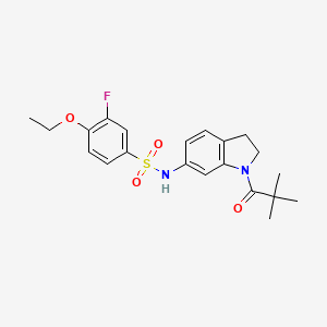 molecular formula C21H25FN2O4S B3400386 4-ethoxy-3-fluoro-N-(1-pivaloylindolin-6-yl)benzenesulfonamide CAS No. 1040660-79-4