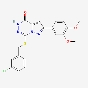 molecular formula C20H17ClN4O3S B3400399 7-[(3-chlorobenzyl)thio]-2-(3,4-dimethoxyphenyl)pyrazolo[1,5-d][1,2,4]triazin-4(5H)-one CAS No. 1040661-39-9