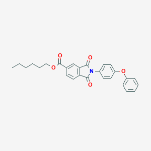molecular formula C27H25NO5 B340044 Hexyl 1,3-dioxo-2-(4-phenoxyphenyl)-5-isoindolinecarboxylate 