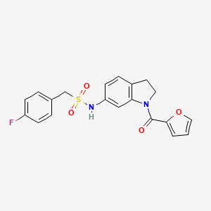 molecular formula C20H17FN2O4S B3400442 1-(4-fluorophenyl)-N-(1-(furan-2-carbonyl)indolin-6-yl)methanesulfonamide CAS No. 1040662-04-1