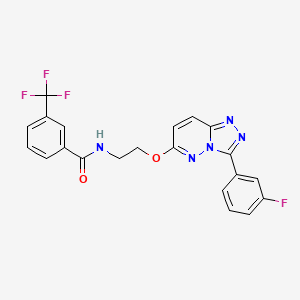 molecular formula C21H15F4N5O2 B3400455 N-(2-{[3-(3-fluorophenyl)-[1,2,4]triazolo[4,3-b]pyridazin-6-yl]oxy}ethyl)-3-(trifluoromethyl)benzamide CAS No. 1040662-09-6