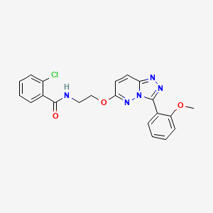 molecular formula C21H18ClN5O3 B3400506 2-chloro-N-(2-{[3-(2-methoxyphenyl)-[1,2,4]triazolo[4,3-b]pyridazin-6-yl]oxy}ethyl)benzamide CAS No. 1040662-59-6