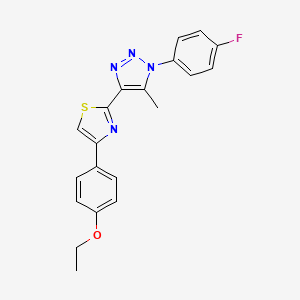 molecular formula C20H17FN4OS B3400510 4-(4-ethoxyphenyl)-2-(1-(4-fluorophenyl)-5-methyl-1H-1,2,3-triazol-4-yl)thiazole CAS No. 1040662-64-3