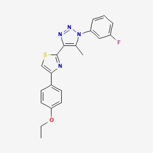 molecular formula C20H17FN4OS B3400513 4-(4-ethoxyphenyl)-2-(1-(3-fluorophenyl)-5-methyl-1H-1,2,3-triazol-4-yl)thiazole CAS No. 1040662-71-2