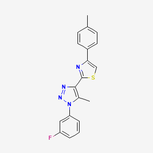 molecular formula C19H15FN4S B3400521 2-(1-(3-fluorophenyl)-5-methyl-1H-1,2,3-triazol-4-yl)-4-(p-tolyl)thiazole CAS No. 1040662-78-9