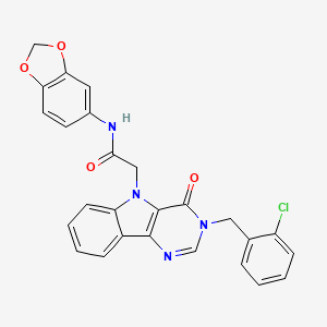 molecular formula C26H19ClN4O4 B3400544 N-(benzo[d][1,3]dioxol-5-yl)-2-(3-(2-chlorobenzyl)-4-oxo-3H-pyrimido[5,4-b]indol-5(4H)-yl)acetamide CAS No. 1040663-24-8