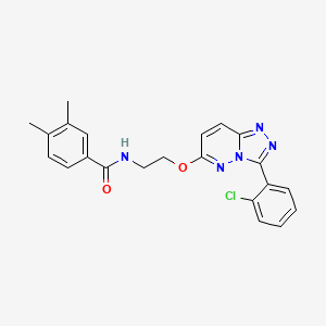 molecular formula C22H20ClN5O2 B3400550 N-(2-{[3-(2-chlorophenyl)-[1,2,4]triazolo[4,3-b]pyridazin-6-yl]oxy}ethyl)-3,4-dimethylbenzamide CAS No. 1040663-28-2