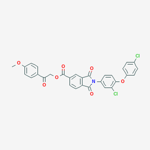 molecular formula C30H19Cl2NO7 B340057 2-(4-Methoxyphenyl)-2-oxoethyl 2-[3-chloro-4-(4-chlorophenoxy)phenyl]-1,3-dioxo-5-isoindolinecarboxylate 
