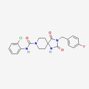 molecular formula C21H20ClFN4O3 B3400609 N-(2-chlorophenyl)-3-(4-fluorobenzyl)-2,4-dioxo-1,3,8-triazaspiro[4.5]decane-8-carboxamide CAS No. 1040664-08-1