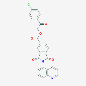 molecular formula C26H15ClN2O5 B340061 [2-(4-Chlorophenyl)-2-oxoethyl] 1,3-dioxo-2-quinolin-5-ylisoindole-5-carboxylate 