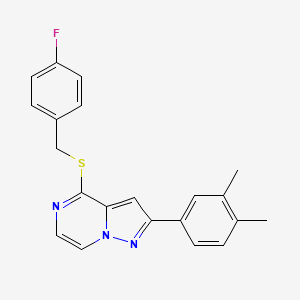 molecular formula C21H18FN3S B3400637 2-(3,4-Dimethylphenyl)-4-[(4-fluorobenzyl)thio]pyrazolo[1,5-a]pyrazine CAS No. 1040664-65-0