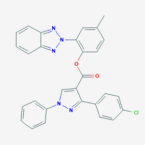 2-(2H-1,2,3-benzotriazol-2-yl)-4-methylphenyl 3-(4-chlorophenyl)-1-phenyl-1H-pyrazole-4-carboxylate