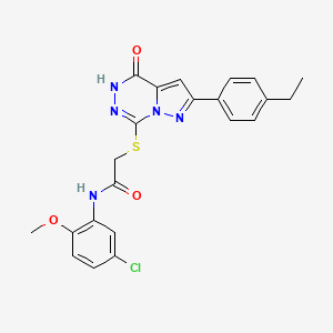 molecular formula C22H20ClN5O3S B3400641 N-(5-chloro-2-methoxyphenyl)-2-{[2-(4-ethylphenyl)-4-oxo-4,5-dihydropyrazolo[1,5-d][1,2,4]triazin-7-yl]thio}acetamide CAS No. 1040664-88-7