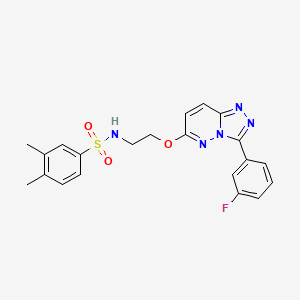 molecular formula C21H20FN5O3S B3400646 N-(2-((3-(3-fluorophenyl)-[1,2,4]triazolo[4,3-b]pyridazin-6-yl)oxy)ethyl)-3,4-dimethylbenzenesulfonamide CAS No. 1040665-06-2