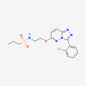 molecular formula C16H18ClN5O3S B3400652 N-(2-{[3-(2-chlorophenyl)-[1,2,4]triazolo[4,3-b]pyridazin-6-yl]oxy}ethyl)propane-1-sulfonamide CAS No. 1040665-62-0