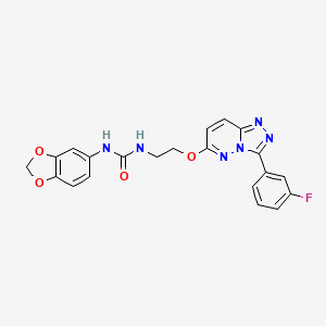 molecular formula C21H17FN6O4 B3400672 1-(2H-1,3-benzodioxol-5-yl)-3-(2-{[3-(3-fluorophenyl)-[1,2,4]triazolo[4,3-b]pyridazin-6-yl]oxy}ethyl)urea CAS No. 1040665-90-4