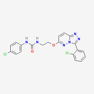 molecular formula C20H16Cl2N6O2 B3400695 1-(4-Chlorophenyl)-3-(2-{[3-(2-chlorophenyl)-[1,2,4]triazolo[4,3-b]pyridazin-6-yl]oxy}ethyl)urea CAS No. 1040666-13-4
