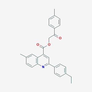 molecular formula C28H25NO3 B340070 2-(4-Methylphenyl)-2-oxoethyl 2-(4-ethylphenyl)-6-methyl-4-quinolinecarboxylate 
