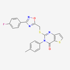 molecular formula C22H15FN4O2S2 B3400713 2-(((3-(4-fluorophenyl)-1,2,4-oxadiazol-5-yl)methyl)thio)-3-(p-tolyl)thieno[3,2-d]pyrimidin-4(3H)-one CAS No. 1040667-29-5