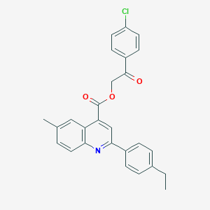 molecular formula C27H22ClNO3 B340072 2-(4-Chlorophenyl)-2-oxoethyl 2-(4-ethylphenyl)-6-methylquinoline-4-carboxylate 