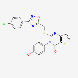 molecular formula C22H15ClN4O3S2 B3400721 2-(((3-(4-chlorophenyl)-1,2,4-oxadiazol-5-yl)methyl)thio)-3-(4-methoxyphenyl)thieno[3,2-d]pyrimidin-4(3H)-one CAS No. 1040667-65-9