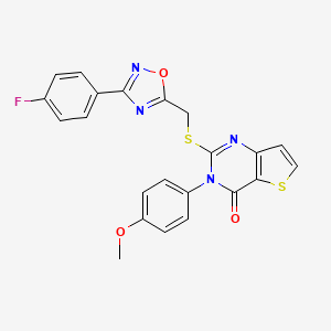 molecular formula C22H15FN4O3S2 B3400727 2-(((3-(4-fluorophenyl)-1,2,4-oxadiazol-5-yl)methyl)thio)-3-(4-methoxyphenyl)thieno[3,2-d]pyrimidin-4(3H)-one CAS No. 1040667-89-7