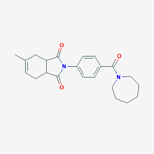 molecular formula C22H26N2O3 B340075 2-[4-(1-azepanylcarbonyl)phenyl]-5-methyl-3a,4,7,7a-tetrahydro-1H-isoindole-1,3(2H)-dione 