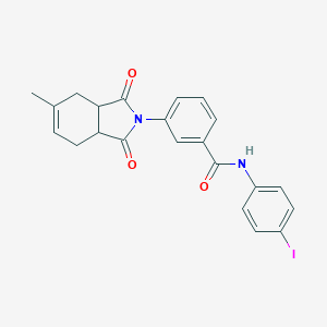 molecular formula C22H19IN2O3 B340076 N-(4-iodophenyl)-3-(5-methyl-1,3-dioxo-1,3,3a,4,7,7a-hexahydro-2H-isoindol-2-yl)benzamide 