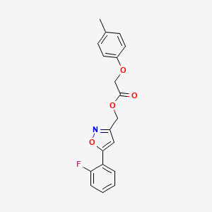 molecular formula C19H16FNO4 B3400763 (5-(2-Fluorophenyl)isoxazol-3-yl)methyl 2-(p-tolyloxy)acetate CAS No. 1040668-57-2