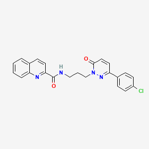 N-(3-(3-(4-chlorophenyl)-6-oxopyridazin-1(6H)-yl)propyl)quinoline-2-carboxamide