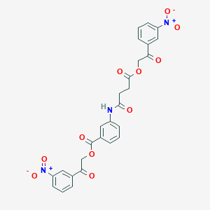 molecular formula C27H21N3O11 B340082 2-(3-Nitrophenyl)-2-oxoethyl 3-({4-[2-(3-nitrophenyl)-2-oxoethoxy]-4-oxobutanoyl}amino)benzoate 