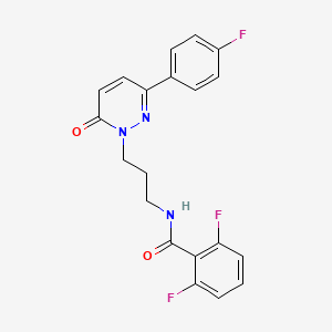 molecular formula C20H16F3N3O2 B3400822 2,6-difluoro-N-(3-(3-(4-fluorophenyl)-6-oxopyridazin-1(6H)-yl)propyl)benzamide CAS No. 1040669-25-7