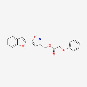 molecular formula C20H15NO5 B3400827 (5-(Benzofuran-2-yl)isoxazol-3-yl)methyl 2-phenoxyacetate CAS No. 1040669-26-8