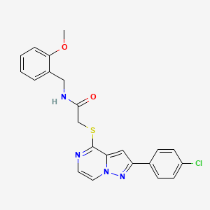 molecular formula C22H19ClN4O2S B3400829 2-{[2-(4-chlorophenyl)pyrazolo[1,5-a]pyrazin-4-yl]thio}-N-(2-methoxybenzyl)acetamide CAS No. 1040669-29-1