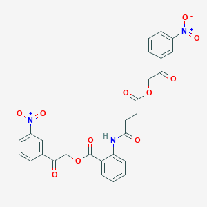 molecular formula C27H21N3O11 B340083 2-(3-Nitrophenyl)-2-oxoethyl 2-({4-[2-(3-nitrophenyl)-2-oxoethoxy]-4-oxobutanoyl}amino)benzoate 
