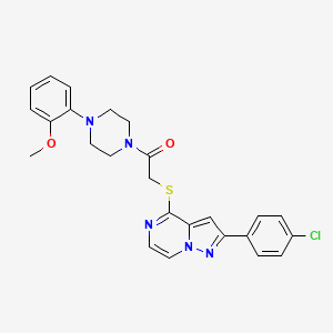 molecular formula C25H24ClN5O2S B3400835 2-(4-Chlorophenyl)-4-({2-[4-(2-methoxyphenyl)piperazin-1-yl]-2-oxoethyl}thio)pyrazolo[1,5-a]pyrazine CAS No. 1040669-35-9