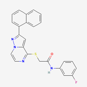 N-(3-fluorophenyl)-2-{[2-(naphthalen-1-yl)pyrazolo[1,5-a]pyrazin-4-yl]sulfanyl}acetamide