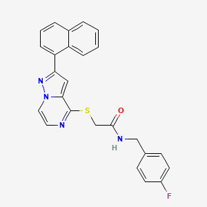 molecular formula C25H19FN4OS B3400864 N-(4-fluorobenzyl)-2-{[2-(1-naphthyl)pyrazolo[1,5-a]pyrazin-4-yl]thio}acetamide CAS No. 1040669-64-4