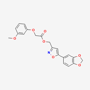 molecular formula C20H17NO7 B3400877 (5-(Benzo[d][1,3]dioxol-5-yl)isoxazol-3-yl)methyl 2-(3-methoxyphenoxy)acetate CAS No. 1040669-79-1