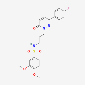 molecular formula C21H22FN3O5S B3400884 N-(3-(3-(4-fluorophenyl)-6-oxopyridazin-1(6H)-yl)propyl)-3,4-dimethoxybenzenesulfonamide CAS No. 1040669-83-7