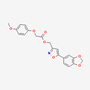 molecular formula C20H17NO7 B3400891 (5-(Benzo[d][1,3]dioxol-5-yl)isoxazol-3-yl)methyl 2-(4-methoxyphenoxy)acetate CAS No. 1040669-84-8