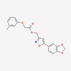 molecular formula C20H17NO6 B3400900 (5-(Benzo[d][1,3]dioxol-5-yl)isoxazol-3-yl)methyl 2-(m-tolyloxy)acetate CAS No. 1040670-02-7