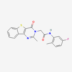 molecular formula C20H16FN3O2S B3400908 N-(5-fluoro-2-methylphenyl)-2-(2-methyl-4-oxo[1]benzothieno[3,2-d]pyrimidin-3(4H)-yl)acetamide CAS No. 1040670-17-4