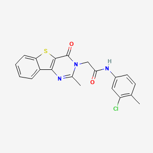 molecular formula C20H16ClN3O2S B3400920 N-(3-chloro-4-methylphenyl)-2-(2-methyl-4-oxo[1]benzothieno[3,2-d]pyrimidin-3(4H)-yl)acetamide CAS No. 1040670-23-2