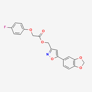 molecular formula C19H14FNO6 B3400926 (5-(Benzo[d][1,3]dioxol-5-yl)isoxazol-3-yl)methyl 2-(4-fluorophenoxy)acetate CAS No. 1040670-26-5