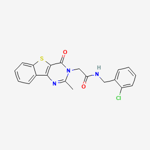 molecular formula C20H16ClN3O2S B3400958 N-(2-chlorobenzyl)-2-(2-methyl-4-oxo[1]benzothieno[3,2-d]pyrimidin-3(4H)-yl)acetamide CAS No. 1040670-44-7