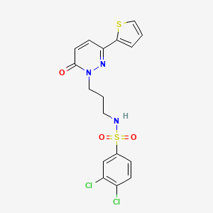 molecular formula C17H15Cl2N3O3S2 B3400967 3,4-dichloro-N-(3-(6-oxo-3-(thiophen-2-yl)pyridazin-1(6H)-yl)propyl)benzenesulfonamide CAS No. 1040670-67-4