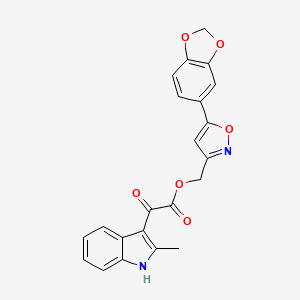 (5-(benzo[d][1,3]dioxol-5-yl)isoxazol-3-yl)methyl 2-(2-methyl-1H-indol-3-yl)-2-oxoacetate